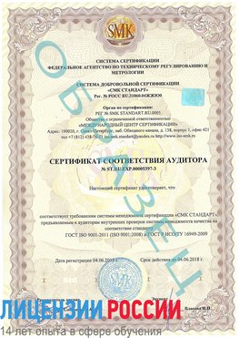 Образец сертификата соответствия аудитора №ST.RU.EXP.00005397-3 Инта Сертификат ISO/TS 16949